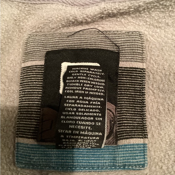 OP Zip Up Hoodie Size XL, Gray,Blue Stripes - Picture 9 of 9